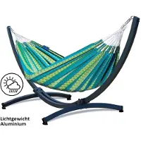 Potenza Colombiaanse Hangmat met Standaard – 2-Persoons – Lichtgewicht Aluminium Frame tot 200 kg – Weerbestendig – Prime Kwaliteit
