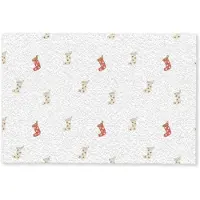 MuchoWow Deurmat 90x60 cm - Droogloopmat Illustratie - Kerstsokken - Wit - Mat voor binnen - Schoonloopmat - Deurmatten met print - Inloopmat