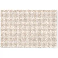 MuchoWow Deurmat 90x60 cm - Droogloopmat Plaid - Patroon - Vierkant - Beige - Mat voor binnen - Schoonloopmat - Deurmatten met print - Inloopmat