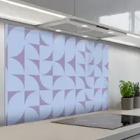 KitchenYeah Spatscherm 120x80 cm - Zelfklevende achterwand Blokken - Blauw - Paars - Patroon - Keuken muurbeschermer - Spatwand fornuis
