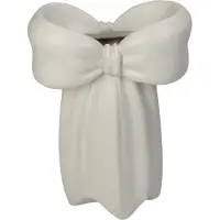 HD Collection Vase Bow Polyresin Ivory 7x14x19cm