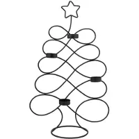HOME & Styling collection Kandelaar Metaal Zwart Kerstboom 49 cm - Kaarsen - Kaarsenstandaard - Kaarsenhouder - Decoratie