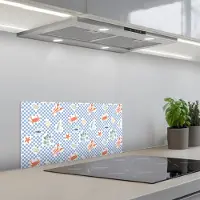 KitchenYeah Spatscherm 60x30 cm - Zelfklevende achterwand Zee - Sfeer - Zeilboot - Blauw - Keuken muurbeschermer - Spatwand fornuis