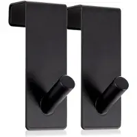 Orion Deurhaak Metaal Zwart RADKA 3x5x8 cm 2 stuks - Ophanghaak - Deurhanger - Deurkapstok