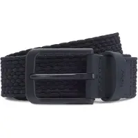 BOSS Geweven riem met leren details Maat 105