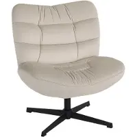 HOMCOM -Accentstoel-Chenille (100% polyester)-70x80x82cm-Crème