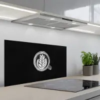 KitchenYeah Spatscherm 80x40 cm - Zelfklevende achterwand Krijttekening - Koffie - Latte art - Keuken muurbeschermer - Spatwand fornuis