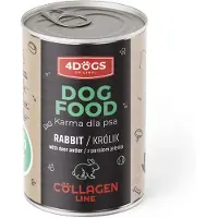 4DOGS – Collagen Line voeding – Met gewei en konijn – 400 g – Ondersteunend – Natuurlijk