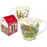 CARMANI Grote Porseleinen Mok "Wiejska Zagroda" - 490ml, Cadeauverpakking