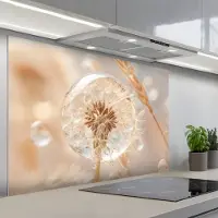 KitchenYeah Spatscherm 120x80 cm - Zelfklevende achterwand Paardenbloem - Water - Natuur - Stilleven - Modern - Keuken muurbeschermer - Spatwand fornuis