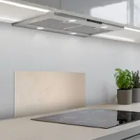 KitchenYeah Spatscherm 60x30 cm - Zelfklevende achterwand Japandi - Beige - Modern - Keuken muurbeschermer - Spatwand fornuis