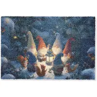 MuchoWow Deurmat 60x40 cm - Droogloopmat Winter - Gnooms - Eekhoorns - Meerkleurig - Mat voor binnen - Schoonloopmat - Deurmatten met print - Inloopmat