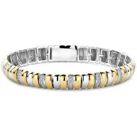 Ti sento Dames Armband - 925 zilver - Zirkonia met geel verguld - Maat S - 23081ZY