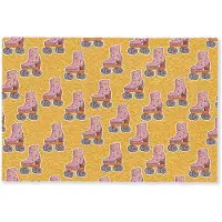 MuchoWow Deurmat 90x60 cm - Droogloopmat Geel - Rolschaatsen - Patroon - Mat voor binnen - Schoonloopmat - Deurmatten met print - Inloopmat