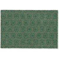 MuchoWow Deurmat 90x60 cm - Droogloopmat Geometrisch - Patroon - Groen - Mat voor binnen - Schoonloopmat - Deurmatten met print - Inloopmat