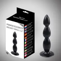 Power Escorts - Rocket Drill - Flexibele / Stevige - Anal Plug - Butt Plug - 5.2 Inch / 13 cm - BR115 - Zwart