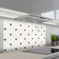 KitchenYeah Spatscherm 120x60 cm - Zelfklevende achterwand Hartjes - Patroon - Raster - Klassiek - Keuken muurbeschermer - Spatwand fornuis