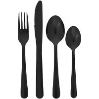 Home Deco Factory Bestekset - 32 delig - zwart - metaal - mat - 8 personen