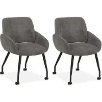 MX Sofa - Eetkamerstoel Rowan - Antraciet (set van 2 stuks)