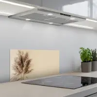 KitchenYeah Spatscherm 70x30 cm - Zelfklevende achterwand Graan - Pastel - Natuur - Keuken muurbeschermer - Spatwand fornuis
