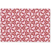 MuchoWow Deurmat 60x40 cm - Droogloopmat Roze - Rood - Geometrisch - Patroon - Mat voor binnen - Schoonloopmat - Deurmatten met print - Inloopmat