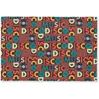 MuchoWow Deurmat 90x60 cm - Droogloopmat Bruin - Retro - Disco - Patroon - Mat voor binnen - Schoonloopmat - Deurmatten met print - Inloopmat