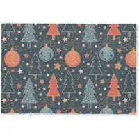 MuchoWow Deurmat 90x60 cm - Droogloopmat Illustratie - Kerst - Symbolen - Blauw - Mat voor binnen - Schoonloopmat - Deurmatten met print - Inloopmat
