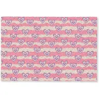 MuchoWow Deurmat 60x40 cm - Droogloopmat Golven - Patroon - Hartjes - Retro - Mat voor binnen - Schoonloopmat - Deurmatten met print - Inloopmat