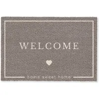 MuchoWow Deurmat 90x60 cm - Droogloopmat Welkom - Bruin - Mat voor binnen - Schoonloopmat - Deurmatten met print - Inloopmat
