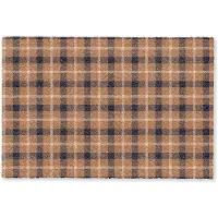 MuchoWow Deurmat 60x40 cm - Droogloopmat Plaid - Patroon - Vierkant - Bruin - Mat voor binnen - Schoonloopmat - Deurmatten met print - Inloopmat