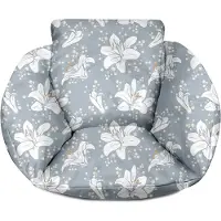 Ferocity - Schommelkussen - Polyrotan schommelhoes - Voor een hangende tuincocon - Standaardmaat - Polyester - Lelies