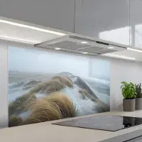 KitchenYeah Spatscherm 120x60 cm - Zelfklevende achterwand Duinen - Strand - Planten - Natuur - Keuken muurbeschermer - Spatwand fornuis