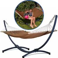 Potenza Hangmat met Standaard en Spreidstok – 2 Persoons – Extra Stabiel Frame tot 220 kg – Duurzame Hangmatset – Grande Roma