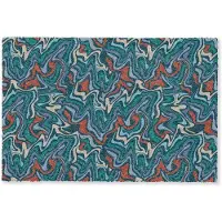 MuchoWow Deurmat 60x40 cm - Droogloopmat Golven - Retro - Blauw - Patroon - Mat voor binnen - Schoonloopmat - Deurmatten met print - Inloopmat