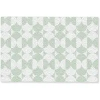 MuchoWow Deurmat 90x60 cm - Droogloopmat Wit - Groen - Cirkels - Mat voor binnen - Schoonloopmat - Deurmatten met print - Inloopmat