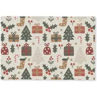 MuchoWow Deurmat 90x60 cm - Droogloopmat Illustratie - Kerstfiguren - Beige - Mat voor binnen - Schoonloopmat - Deurmatten met print - Inloopmat