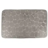 Tendance Badmat mat Pebble - microfiber - Memory Foam - lichtgrijs - 50 x 80 cm - antislip - badkamer