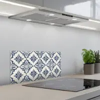 KitchenYeah Spatscherm 60x30 cm - Zelfklevende achterwand Tegels - Spaans - Patronen - Keramiek - Keuken muurbeschermer - Spatwand fornuis