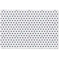 MuchoWow Deurmat 60x40 cm - Droogloopmat Anker - Hart - Blauw - Wit - Mat voor binnen - Schoonloopmat - Deurmatten met print - Inloopmat