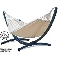 Potenza Hangmat met Standaard – 2-Persoons – Lichtgewicht Aluminium Frame tot 200 kg – Weerbestendig – Prime Kwaliteit