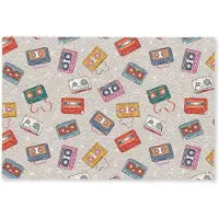 MuchoWow Deurmat 60x40 cm - Droogloopmat Muziek - Cassette - Patroon - Mat voor binnen - Schoonloopmat - Deurmatten met print - Inloopmat
