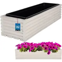 KOTARBAU - Houten Tuin Plantenbak - Wit - 64 X 20 CM