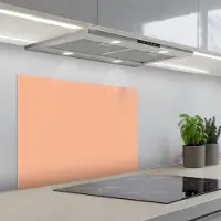 KitchenYeah Spatscherm 70x55 cm - Zelfklevende achterwand Abrikoos - Roze - Pastel - Effen - Kleur - Keuken muurbeschermer - Spatwand fornuis