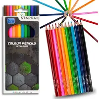 Starpak Football potloden, schoolkrijtjes 12 kleuren