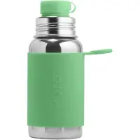 Pura Sportfles 550 ml - Drinkfles - Bidon - Plasticvrij - Roest Niet - Vaatwasserbestendig - Inclusief Sportsleeve en Sportdop - Top is Verwisselbaar - Veelzijdig - Moss