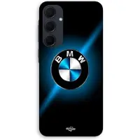 MANIACASE Telefoonhoesje - - Samsung Galaxy A55 - BMW-logo - Zwart en blauw - Glanzend siliconen