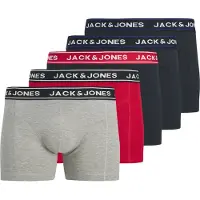 Jack & Jones Boxershorts 'JACHector' marine / grijs gemêleerd / rood