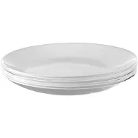 Epewex 6 Witte Glazen Dinerborden Plat 24,5 cm Glad