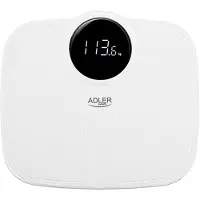 Adler Elektronische weegschaal badkamer, LED display, max 180kg, wit