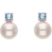 NAEMI Oorbellen blauw / sering / parelwit
